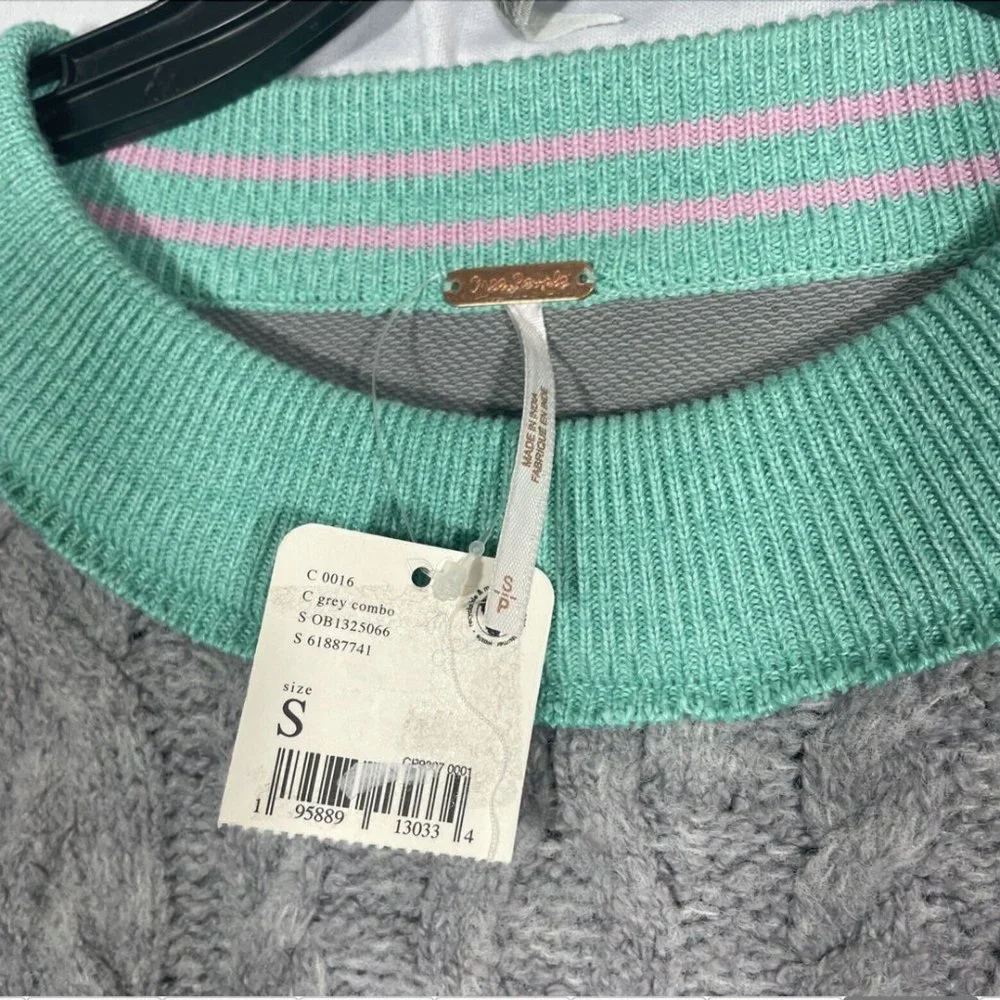 NWT $168 Free People Olympia Oversized Colorblock Sweater [ SZ Small ]‎ #q228